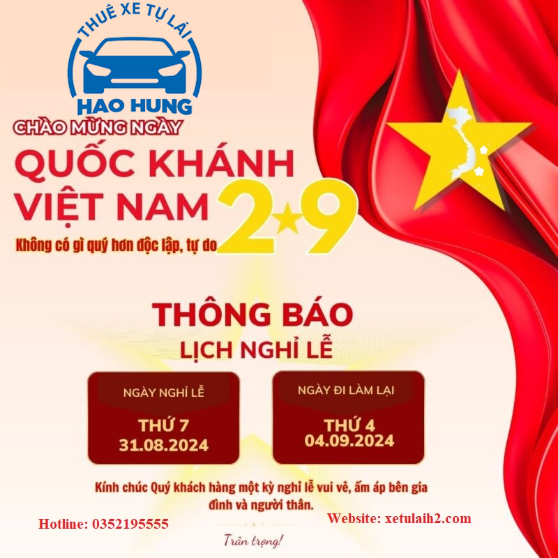 CHÚC MỪNG NGHỈ LỄ QUỐC KHÁNH 2/9/2024